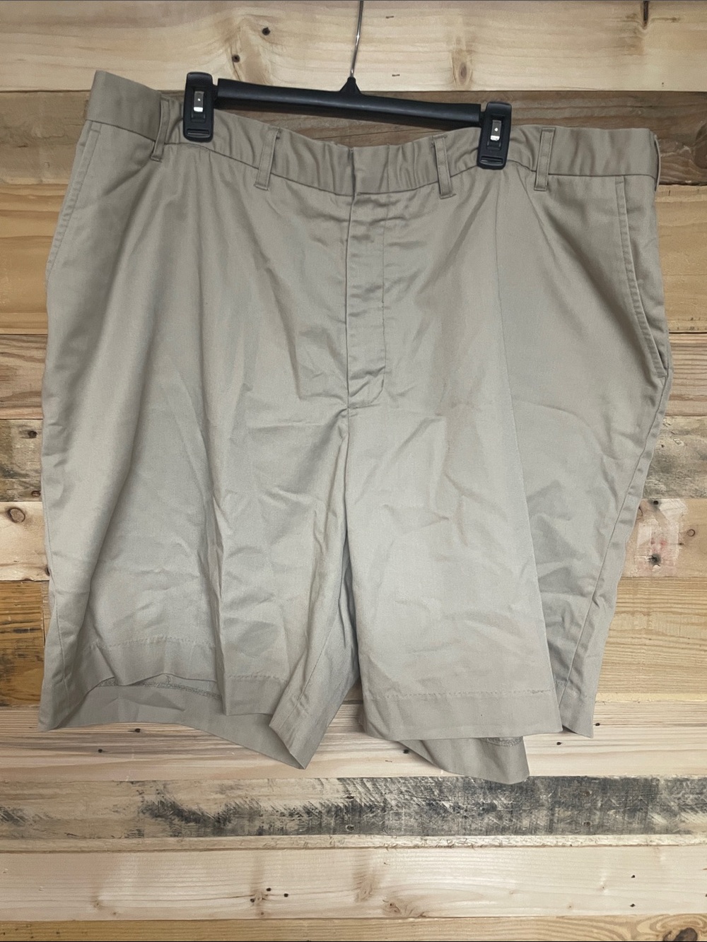 Wear Guard size W46 Khaki Color Flat Front Shorts with Front and Back Pockets